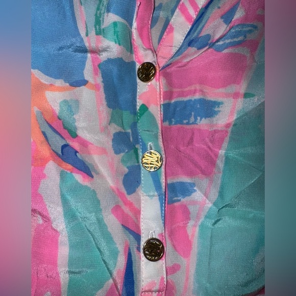 Lilly Pulitzer Elsa “Out To Sea” Top Women’s silk top Size Small VVGUC - Picture 12 of 13